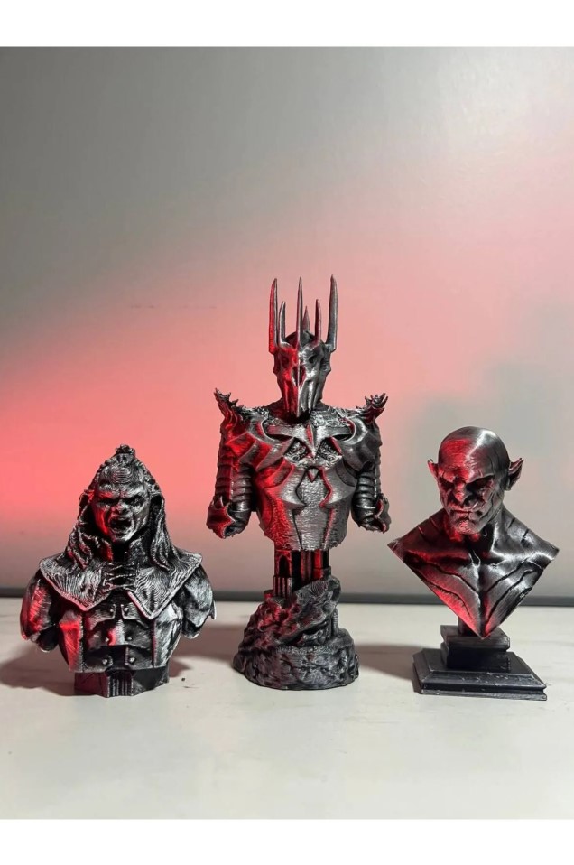 Sauron & Azog & Lurtz 3'lü Büst Figür Seti | Lord Of The Rings Yüzüklerin Efendisi Figürü